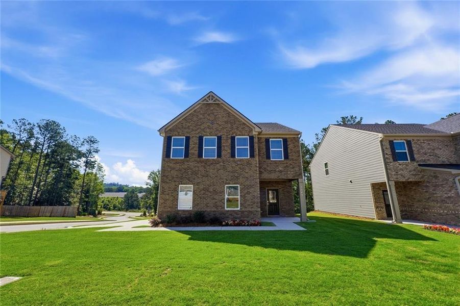 Front exterior of a new home in Creekbend Overlook, South Fulton, GA, highlighting curb appeal (Image 19).