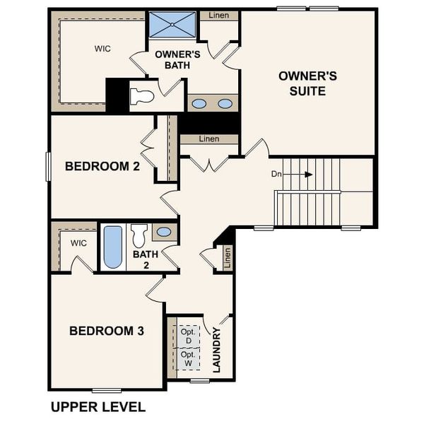 2D floor plan layout of this home in Blue Sky Meadows, Monroe, NC (Image 4).