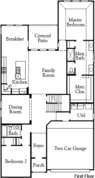 2D floor plan layout of this home in Hulen Trails, Fort Worth, TX (Image 4).