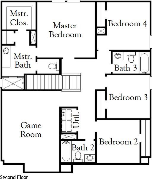 2D floor plan layout for the Moore by Coventry Homes in Riverbend at Double Eagle, Cedar Creek, TX (Image 4). 2D floor plan layout for the Moore by Coventry Homes in Riverbend at Double Eagle, Cedar Creek, TX (Image 4).