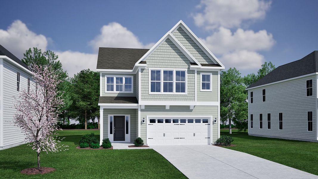 Representative exterior photo of a completed home built from the Cameron - Vanguard Collection by Mungo Homes in Porter Ridge, Elgin, SC (Image 10).