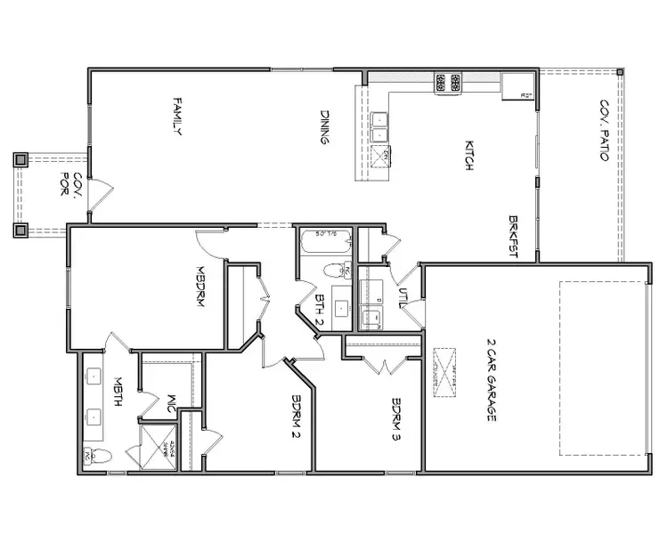 2D floor plan layout of this home in Heritage Towne, Grand Prairie, TX (Image 3).