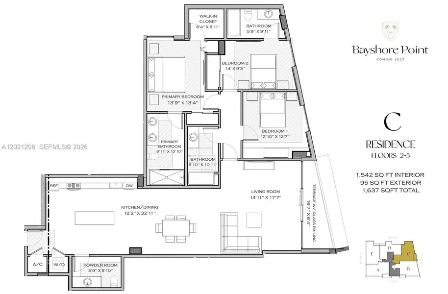 2D floor plan layout of this home in , Miami, FL (Image 3).