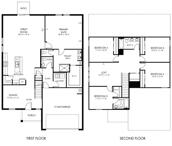 2D floor plan layout for the Violet by Meritage Homes in The Reserve at Hammock Oaks - Signature Series, Lady Lake, FL (Image 3).