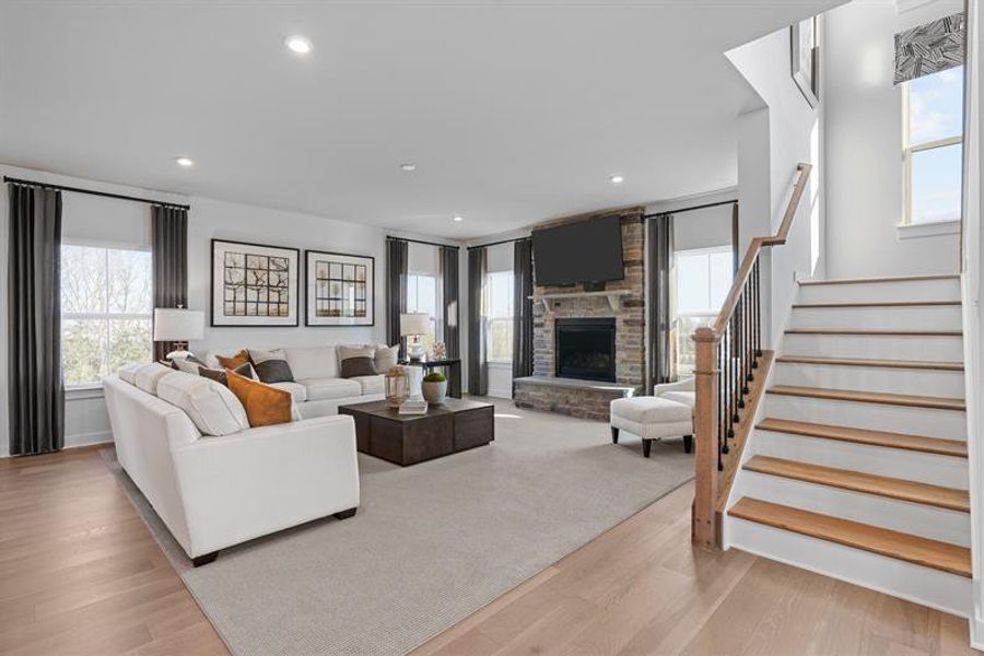 Representative furnished interior of a home built from the Normandy with a Side Entry Garage by Ryan Homes in Everly Estates, Spartanburg (Image 6).