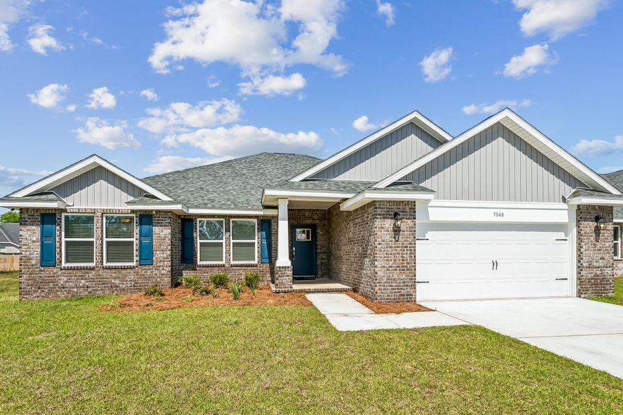 Representative exterior photo of a completed home built from the The Liberty by Herbst Homes in Buckeyes Landing, Navarre, FL (Image 29).