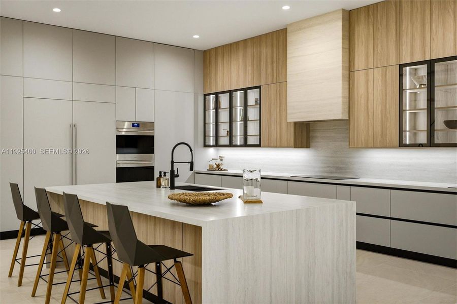 hef's Kitchen | Quartz Island | Custom Wood Cabinetry | Luxury Appliances hef's Kitchen | Quartz Island | Custom Wood Cabinetry | Luxury Appliances