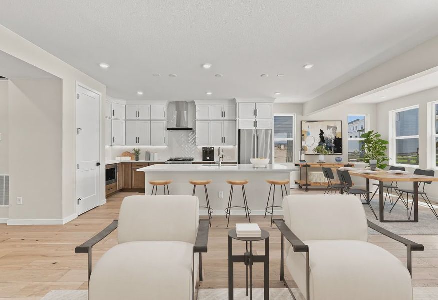 Homesite 8 Great Room, Kitchen + Dining - Virtually Staged - 7 of 20