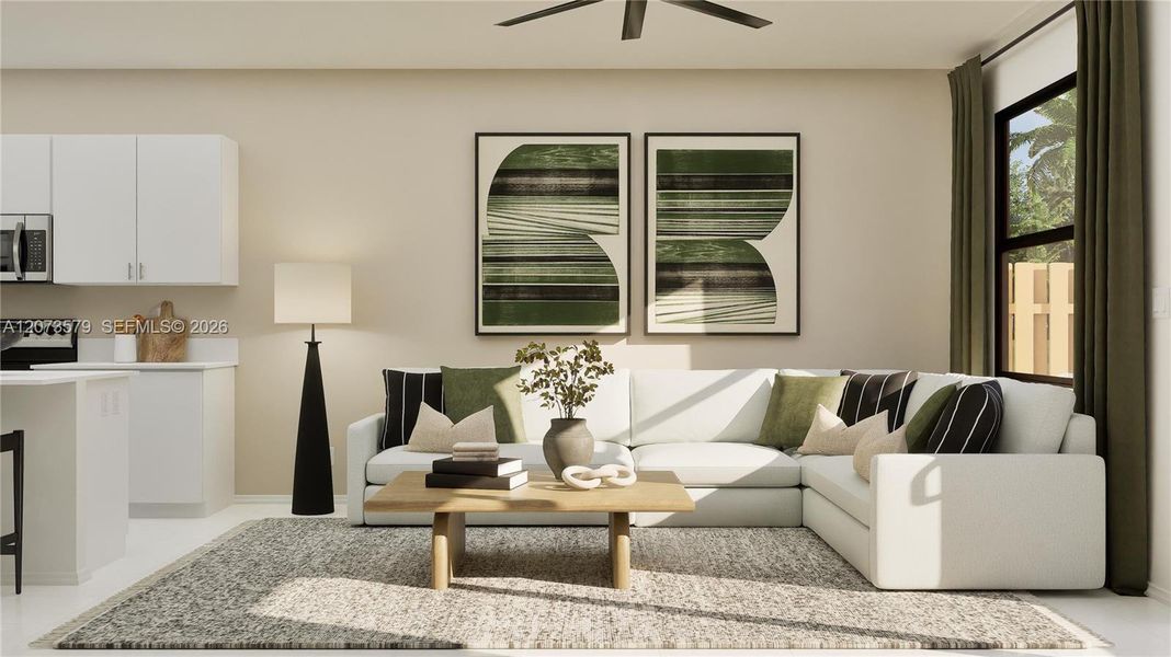 Furnished interior view inside a new home in Pineland Crest, Miami (Image 10).