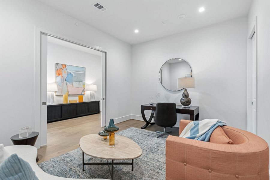 The entry/foyer also transitions into a spacious lounge or study area The entry/foyer also transitions into a spacious lounge or study area