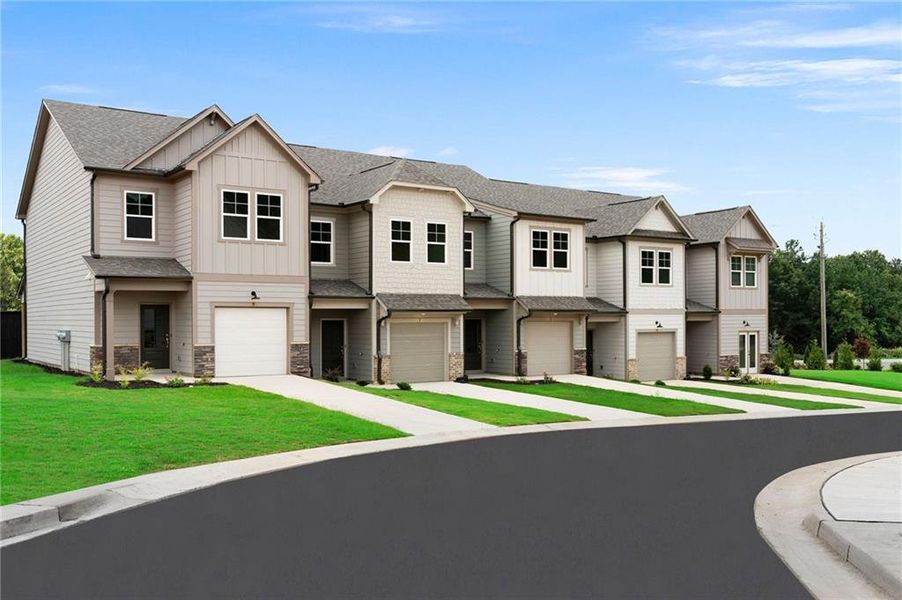Front exterior of a new home in , Cedartown, GA, highlighting curb appeal (Image 32). Front exterior of a new home in , Cedartown, GA, highlighting curb appeal (Image 32).
