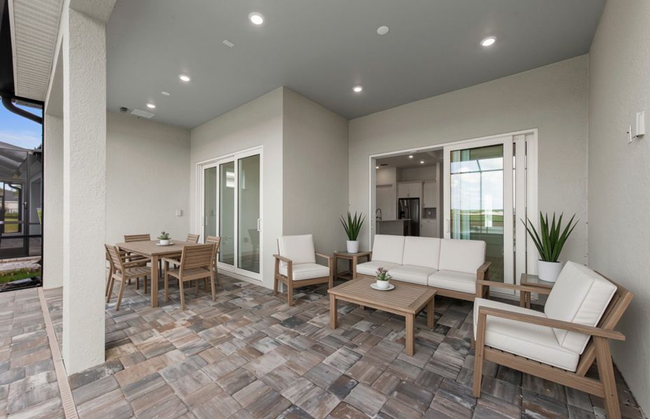 Exterior details and patio area of a home in BeachWalk by Manasota Key, Englewood (Image 27).