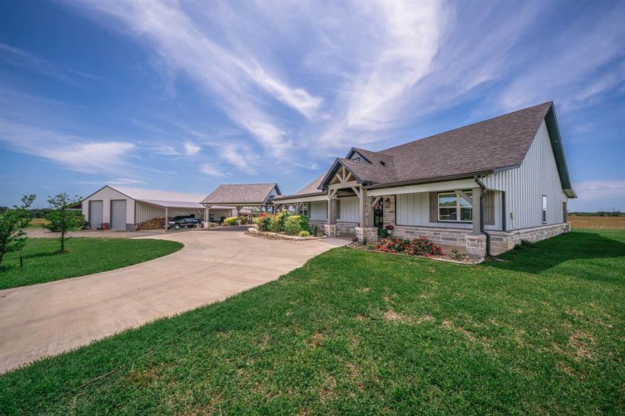 Front exterior of a new home in , Troup, TX, highlighting curb appeal (Image 18). Front exterior of a new home in , Troup, TX, highlighting curb appeal (Image 18).