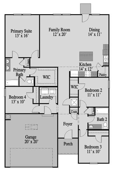2D floor plan layout of this home in Three Rivers, Rome, GA (Image 1). 2D floor plan layout of this home in Three Rivers, Rome, GA (Image 1).