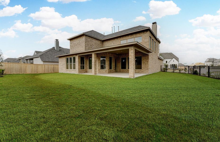 Exterior details and patio area of a home in Bridgeland 60′, Cypress (Image 2).