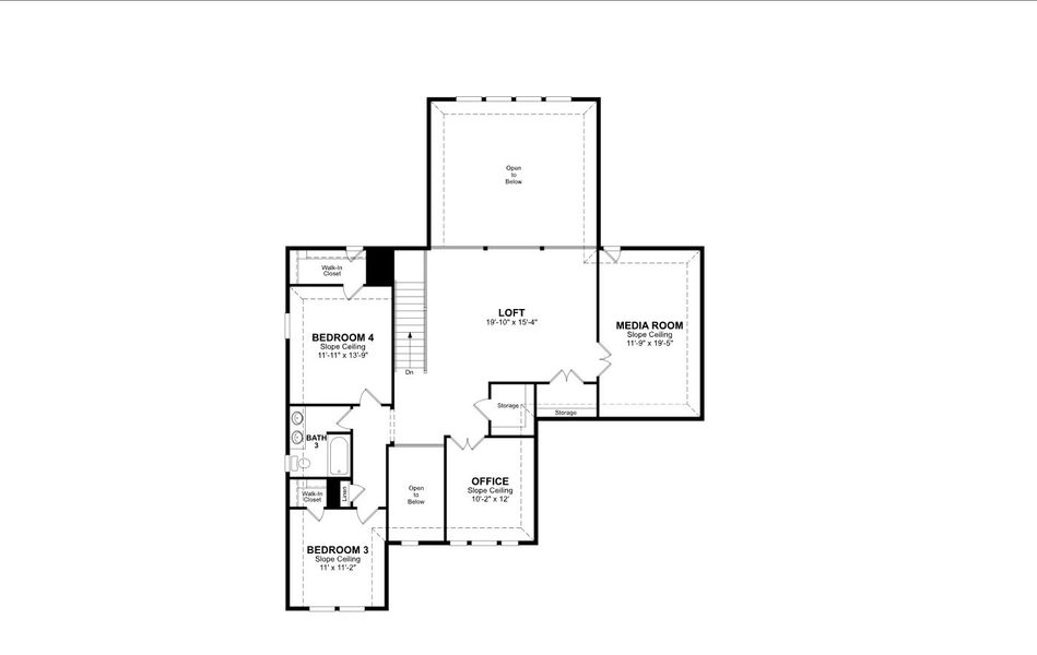 2D floor plan layout for the Lockhart by Beazer Homes in Legacy: Hilltop Collection, League City, TX (Image 8). 2D floor plan layout for the Lockhart by Beazer Homes in Legacy: Hilltop Collection, League City, TX (Image 8).