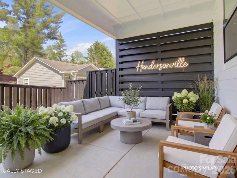 Exterior details and patio area of a home in , Hendersonville (Image 12).