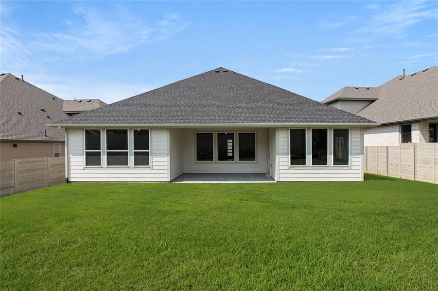 Exterior details and patio area of a home in Inspiration Collection 60 at Painted Tree, McKinney (Image 3). Exterior details and patio area of a home in Inspiration Collection 60 at Painted Tree, McKinney (Image 3).