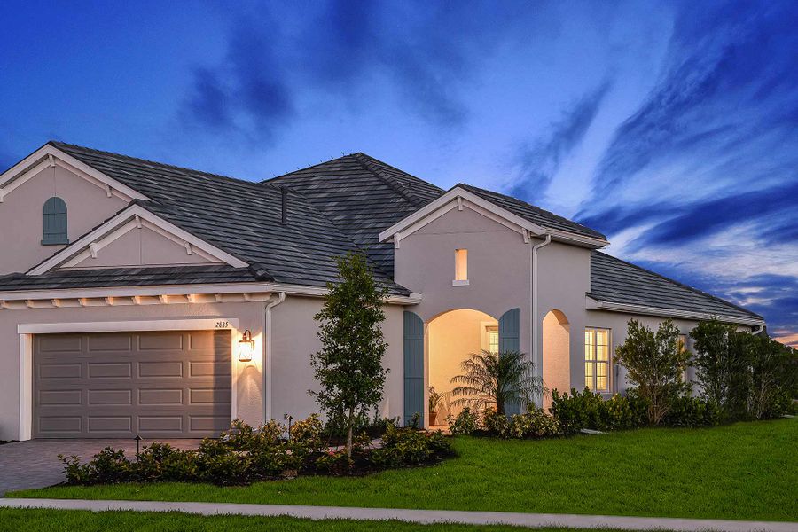 Representative exterior photo of a completed home built from the Tidewater 2 by Neal Communities in Windward, Sarasota, FL (Image 15). Representative exterior photo of a completed home built from the Tidewater 2 by Neal Communities in Windward, Sarasota, FL (Image 15).