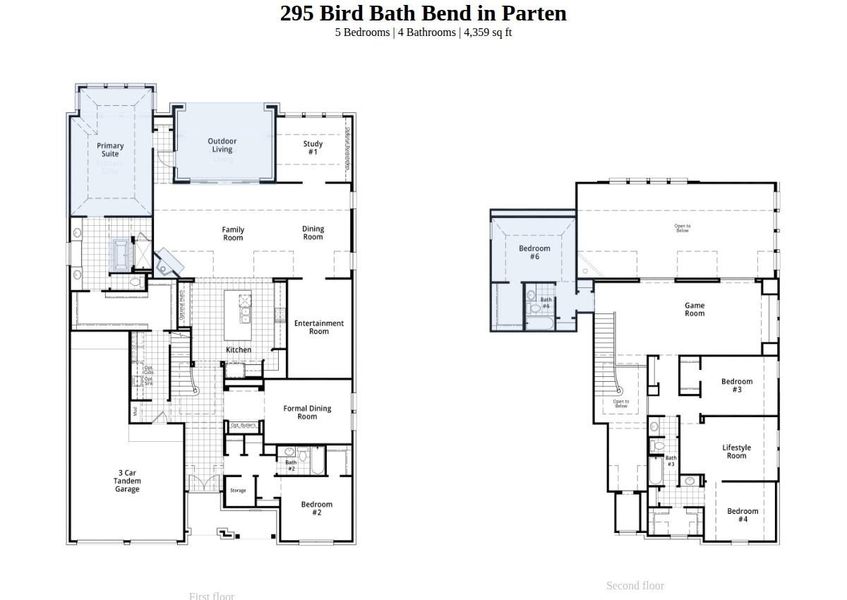 2D floor plan layout of this home in Parten: 75ft. lots, Austin, TX (Image 2).