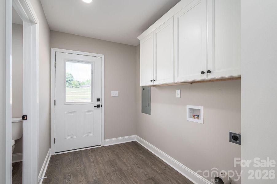 side entrance & laundry