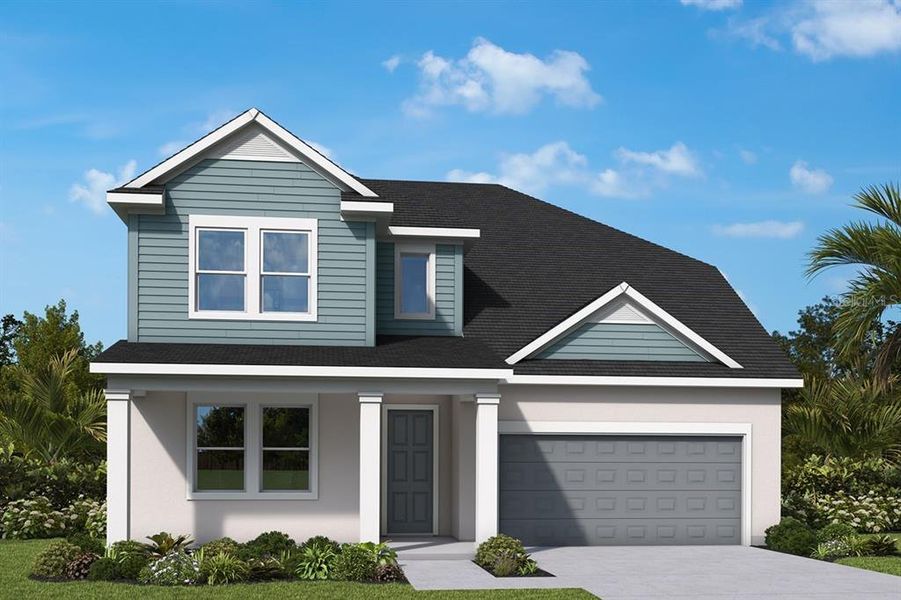 Front exterior of a new home in Waterset Classic Series, Apollo Beach, FL, highlighting curb appeal (Image 1). Front exterior of a new home in Waterset Classic Series, Apollo Beach, FL, highlighting curb appeal (Image 1).