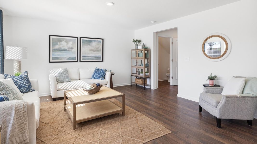 Representative furnished interior of a home built from the Darwin by D.R. Horton in Millstone Village, Morristown (Image 6).