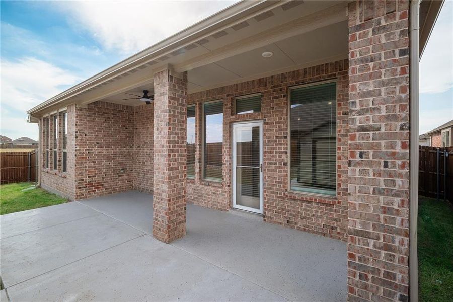 Covered patio that has been extended Covered patio that has been extended