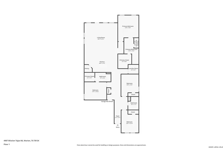2D floor plan layout of this home in Grace Valley, Marion, TX (Image 3).