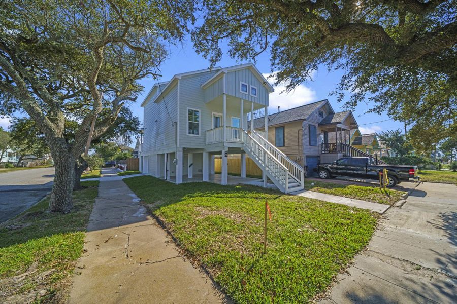 Exterior details and patio area of a home in , Galveston (Image 2). Exterior details and patio area of a home in , Galveston (Image 2).
