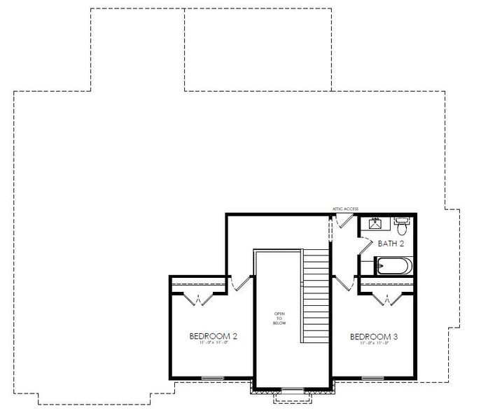 2D floor plan layout for the The Aylin by Doug Parr Custom Homes in Monarch Manor, Poolville, TX (Image 4).