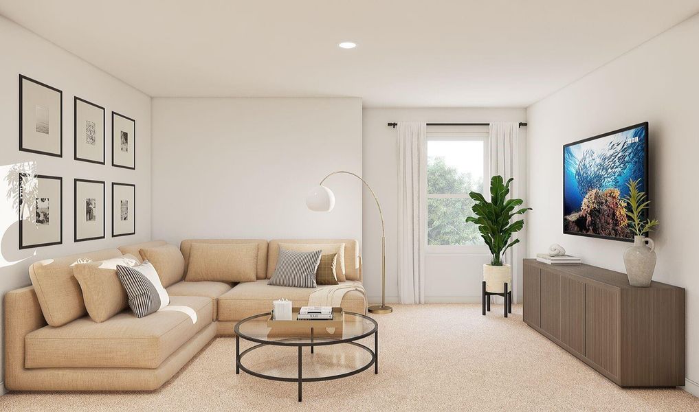 Versatile loft upstairs (*Artist rendering used for illustration purposes only.)