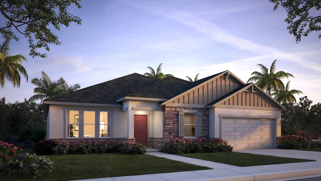 Representative exterior photo of a completed home built from the Harmony by Maronda Homes in Oakwood Estates, Green Cove Springs, FL (Image 13).