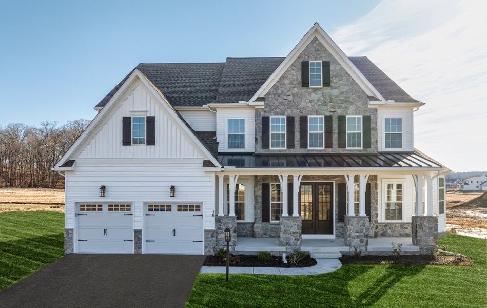 Representative exterior photo of a completed home built from the Devonshire by Keystone Custom Homes in McLean South Shore, Belmont, NC (Image 27).