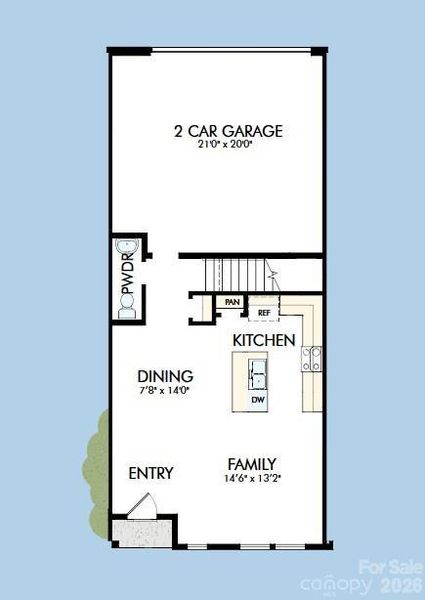 2D floor plan layout of this home in Westwood Reserve, Charlotte, NC (Image 3).