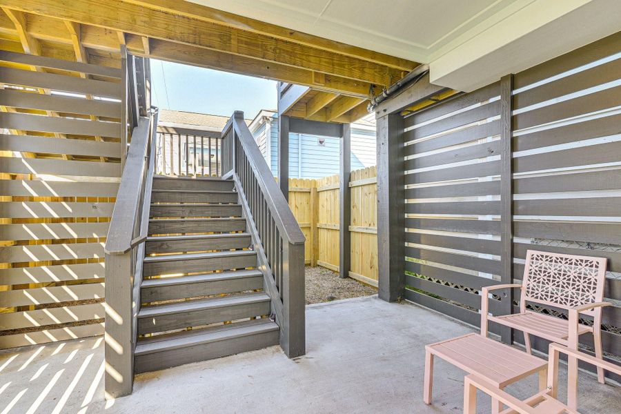 Downstairs patio area
