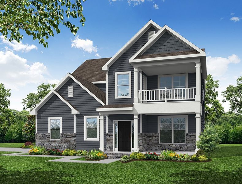 Representative exterior photo of a completed home built from the Atherton by Eastwood Homes in Twin Creek Forsyth, Kernersville, NC (Image 9).