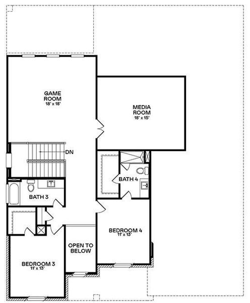 2D floor plan layout of this home in The Preserve at Rosenberg, Rosenberg, TX (Image 3).