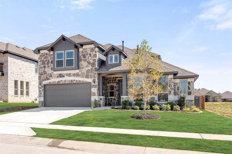 Front exterior of a new home in Sunset Ridge, Alvarado, TX, highlighting curb appeal (Image 2). Front exterior of a new home in Sunset Ridge, Alvarado, TX, highlighting curb appeal (Image 2).
