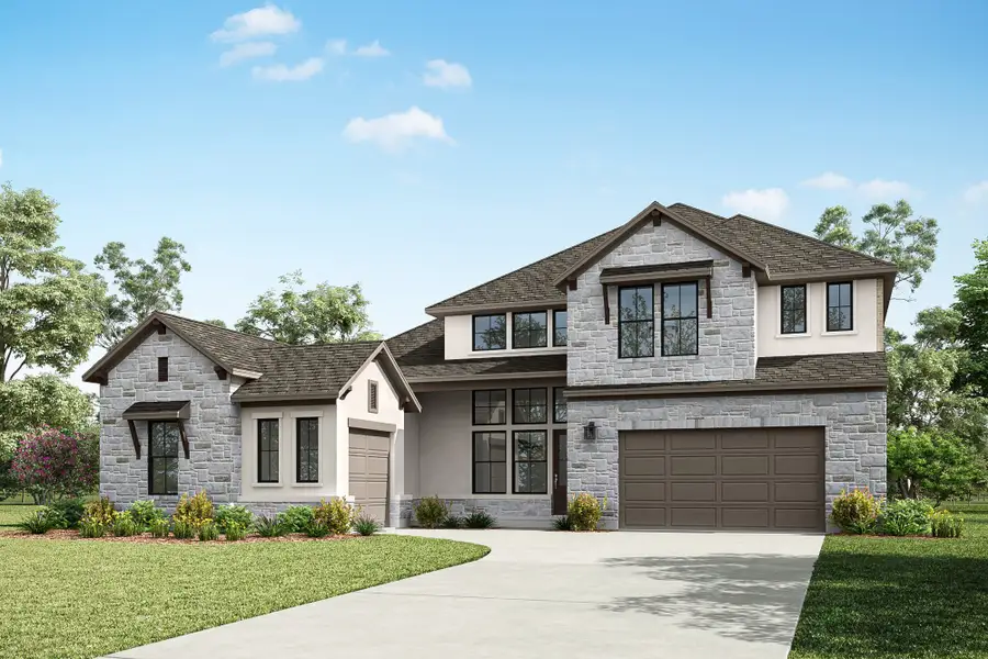 Representative exterior photo of a completed home built from the Altura by Tri Pointe Homes in Noven, Leander, TX (Image 2). Representative exterior photo of a completed home built from the Altura by Tri Pointe Homes in Noven, Leander, TX (Image 2).