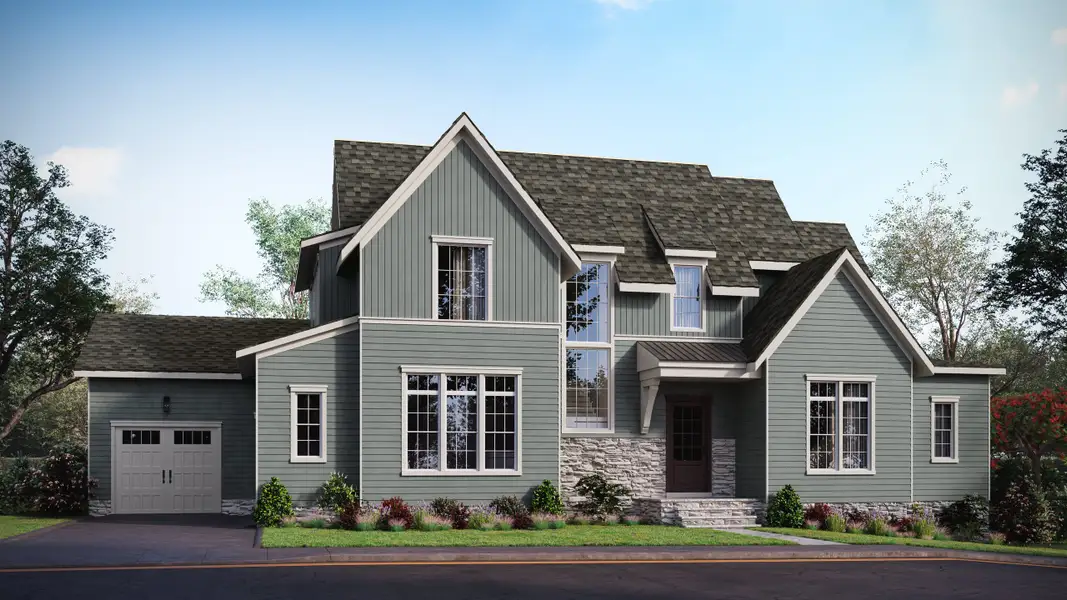 Representative exterior photo of a completed home built from the Nash by Homes by Dickerson in Blanton's Grove, Wake Forest, NC (Image 1). Representative exterior photo of a completed home built from the Nash by Homes by Dickerson in Blanton's Grove, Wake Forest, NC (Image 1).
