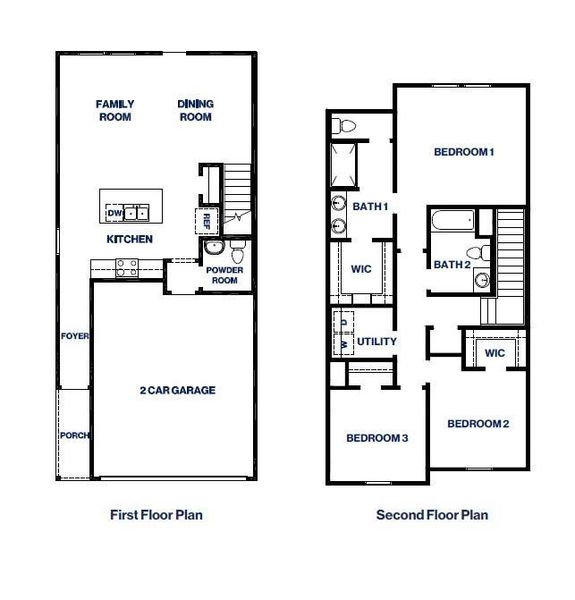 2D floor plan layout of this home in Bridges on Lake Houston Villas, Houston, TX (Image 2). 2D floor plan layout of this home in Bridges on Lake Houston Villas, Houston, TX (Image 2).