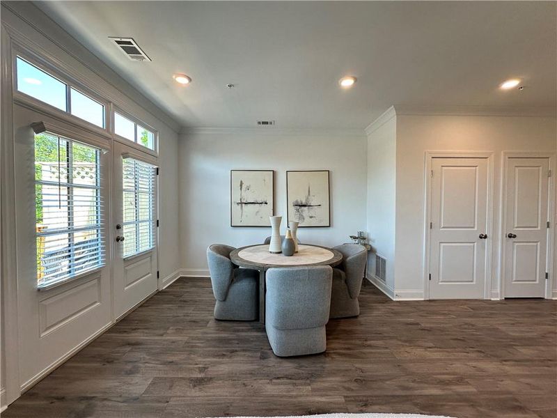Furnished interior view inside a new home in Market Square at Sawnee Village, Cumming (Image 21). Furnished interior view inside a new home in Market Square at Sawnee Village, Cumming (Image 21).