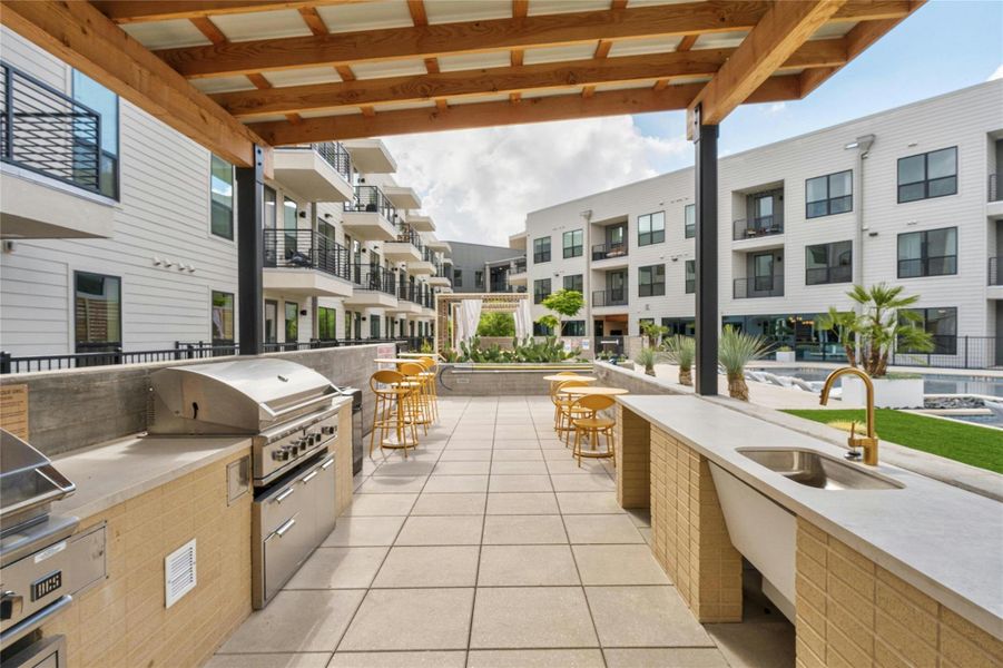 Outdoor grilles by the pool