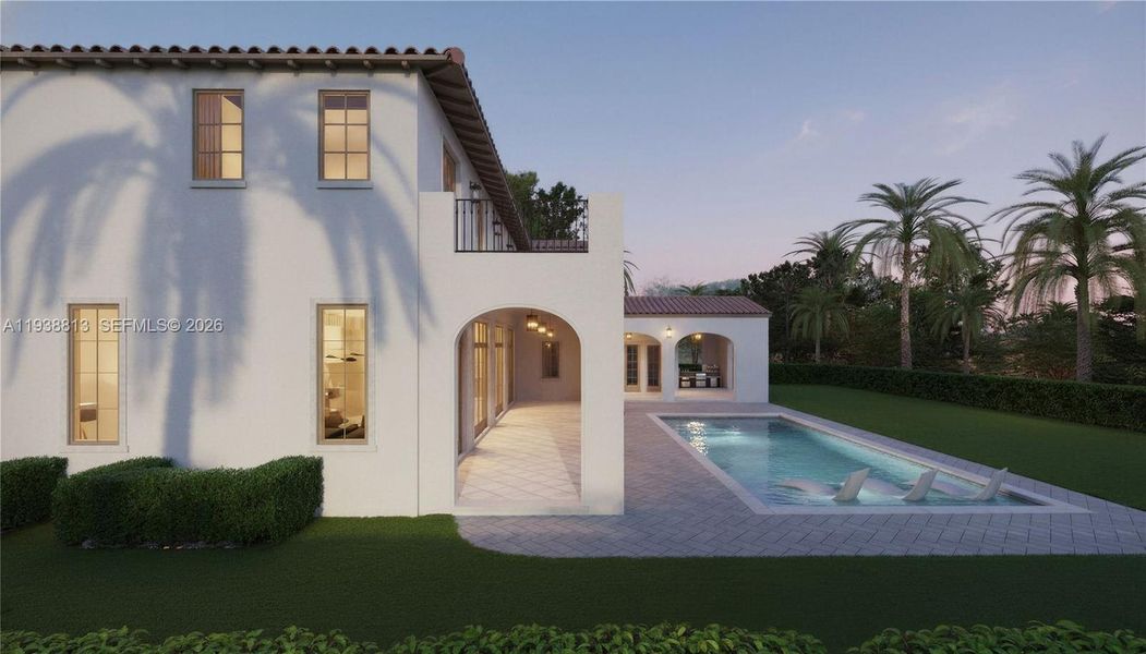Exterior details and patio area of a home in , Coral Gables (Image 13). Exterior details and patio area of a home in , Coral Gables (Image 13).