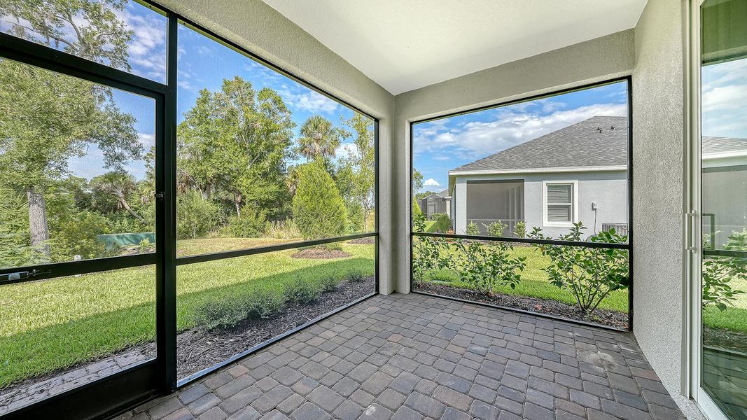 Exterior details and patio area of a home in Wildleaf Real Estate and Homes for Sale in Parrish, FL - Neal Communities, Parrish (Image 24).