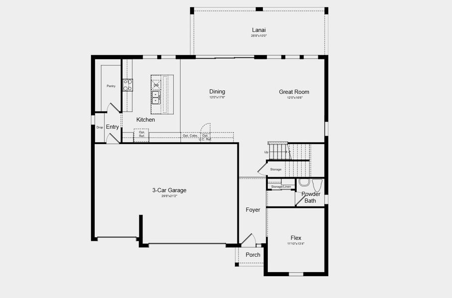2D floor plan layout for the Carmel by Taylor Morrison in Hillcrest, San Antonio, FL (Image 3).