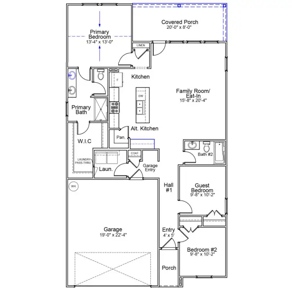 2D floor plan layout of this home in Jordan Grove, Conway, SC (Image 3).