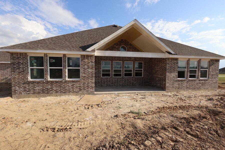 Backyard with covered patio Backyard with covered patio