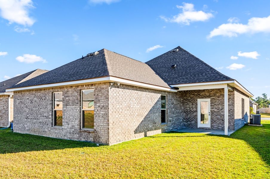 Exterior details and patio area of a home in The Bluffs at Lafayette, Freeport (Image 3). Exterior details and patio area of a home in The Bluffs at Lafayette, Freeport (Image 3).